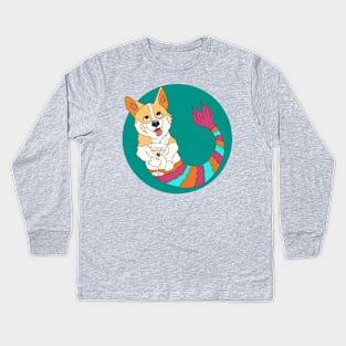 Benny the Corgi Mermutt Kids Long Sleeve T-Shirt